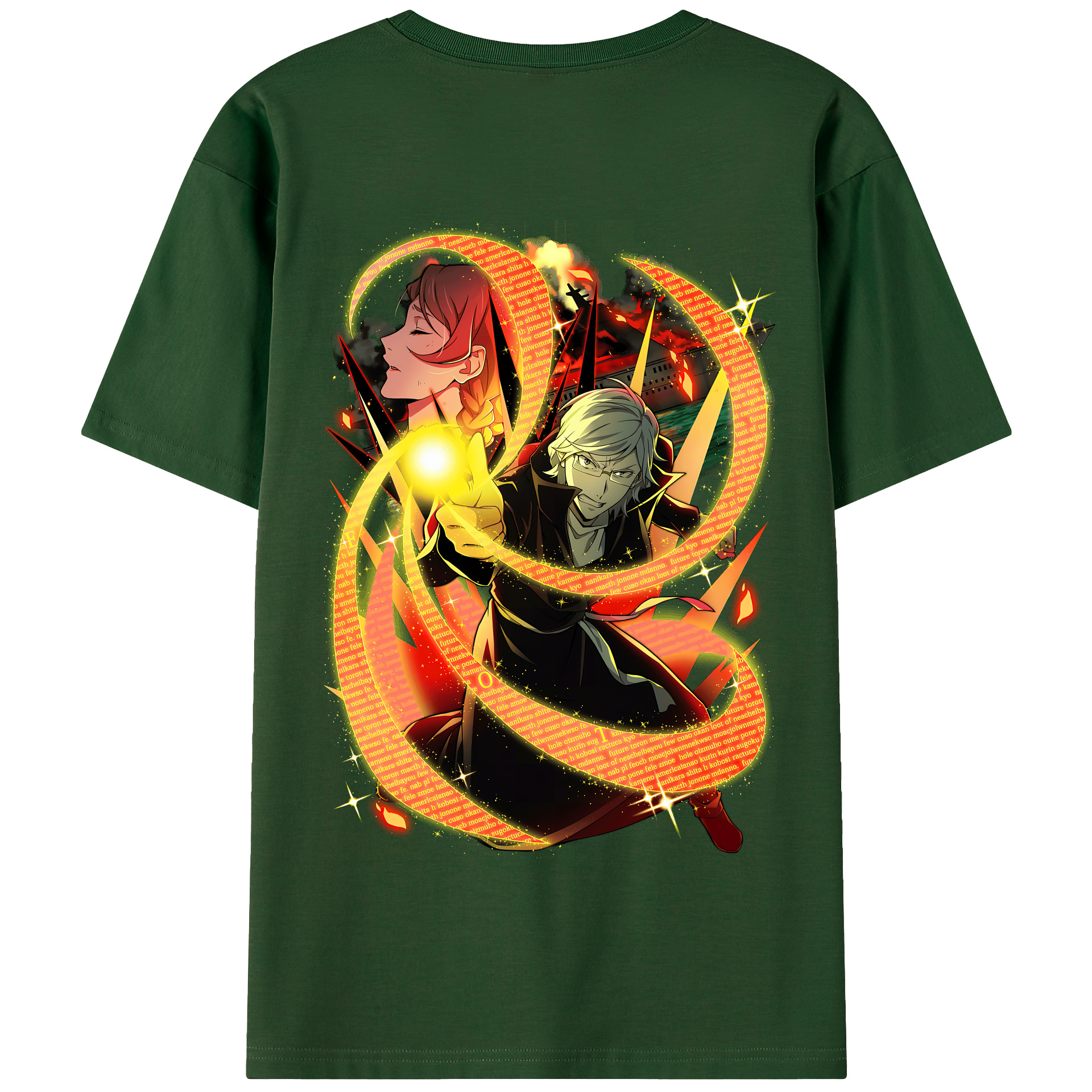 （画像用） 文豪ストレイドッグス Bungo Stray Dogs 綿100％半袖Tシャツ（背面プリント）